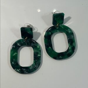 NWOT Artisan Handmade Colorful Modern Resin Dangle Earrings